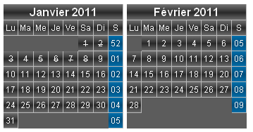 T�l�charger le mod�le de calendrier